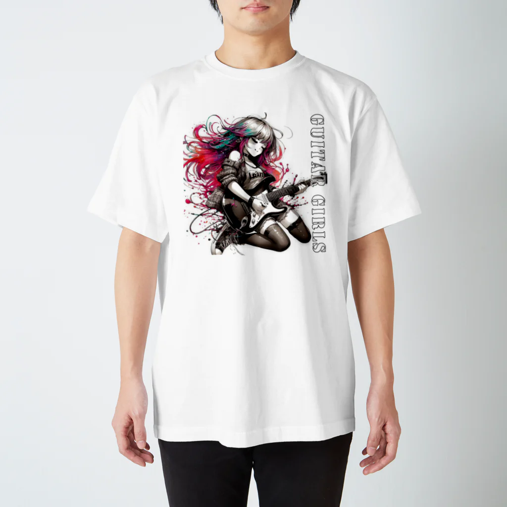 PALA's SHOP　cool、シュール、古風、和風、のGUITAR GIRLS 2 スタンダードTシャツ