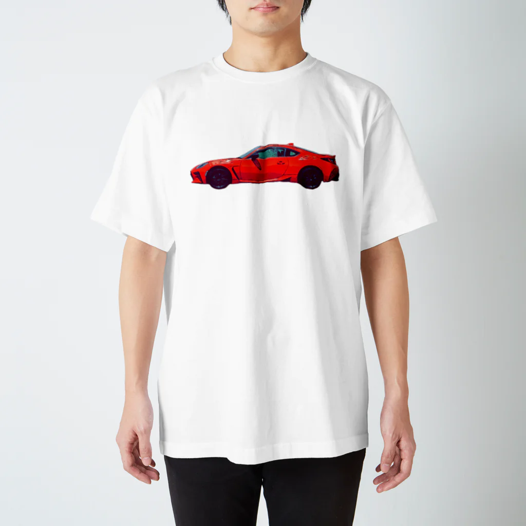 つなさん（TUNA SON）のスポーツカー　「赤」　コミック風デザイン スタンダードTシャツ