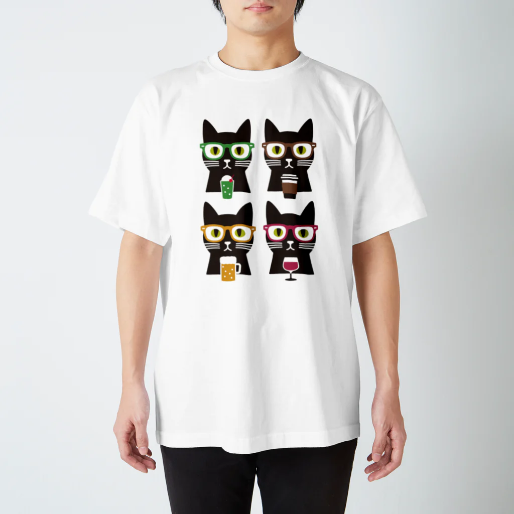 ねこのみの色々飲む ネコ スタンダードTシャツ