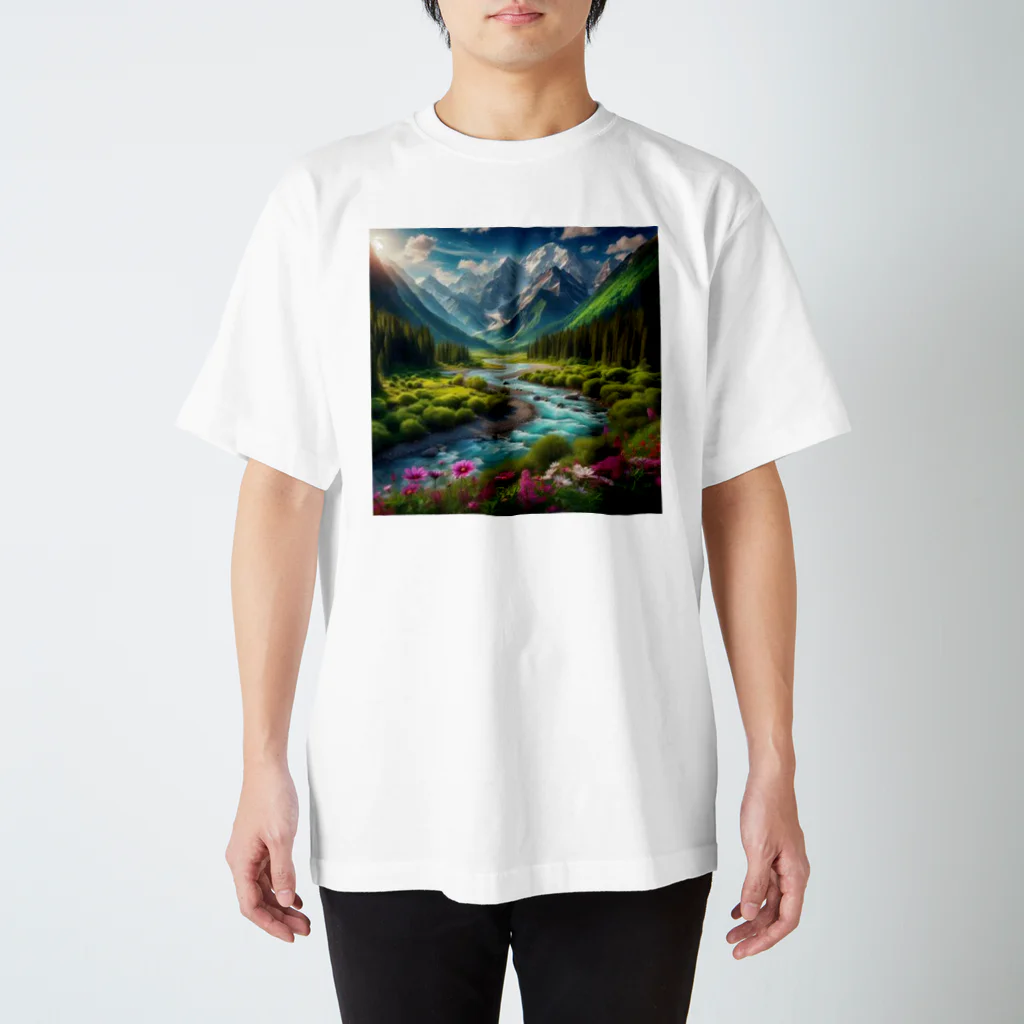 Rパンダ屋の「美しい山風景グッズ」 スタンダードTシャツ