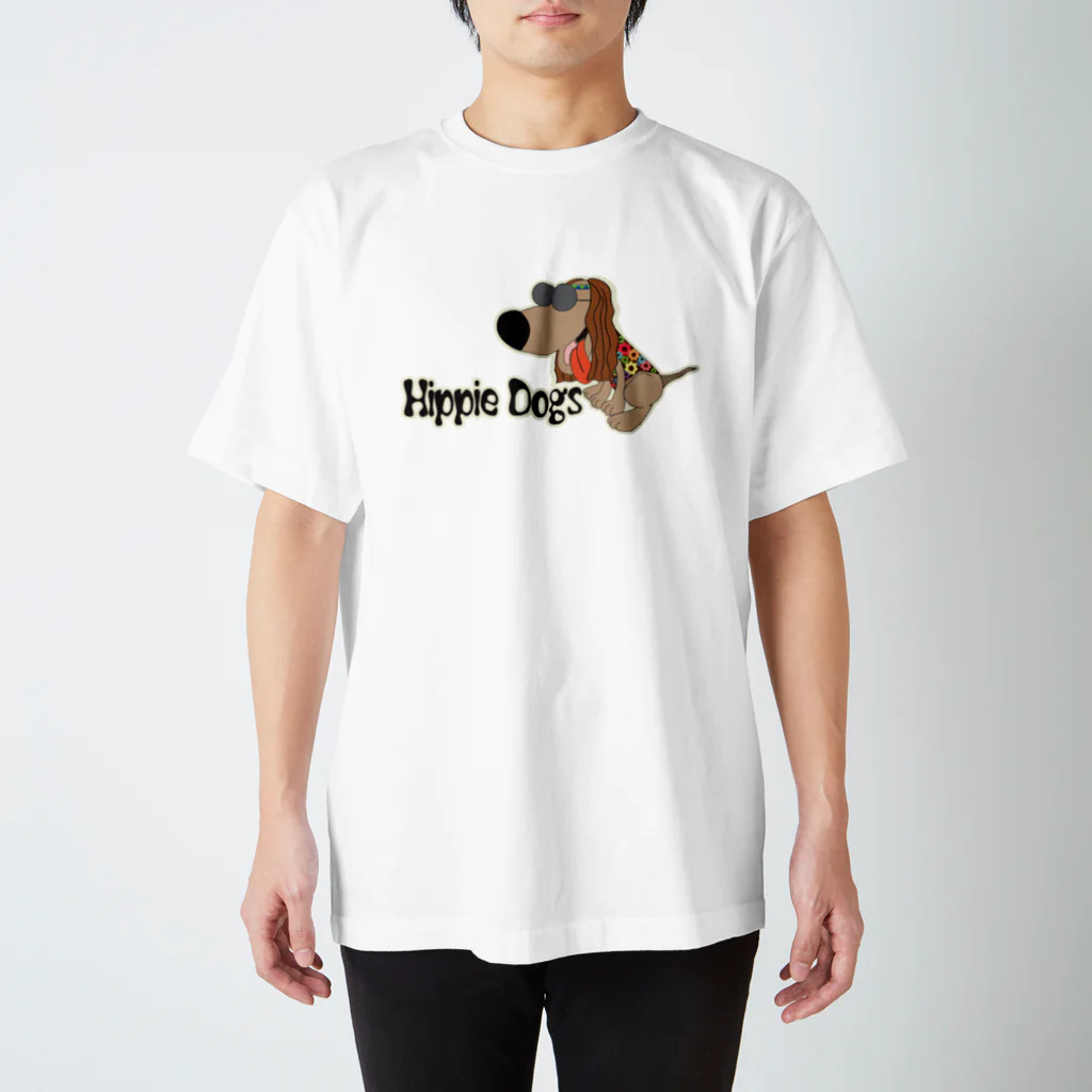 Hippie Dogs ShopのHippie dogs 枠付 Regular Fit T-Shirt