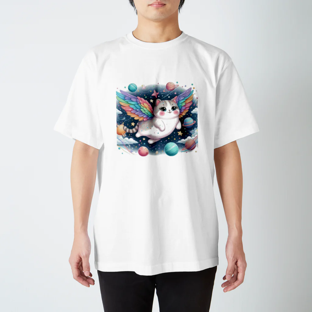 キャットパラダイス☆彡のユニ猫　宇宙空間 スタンダードTシャツ