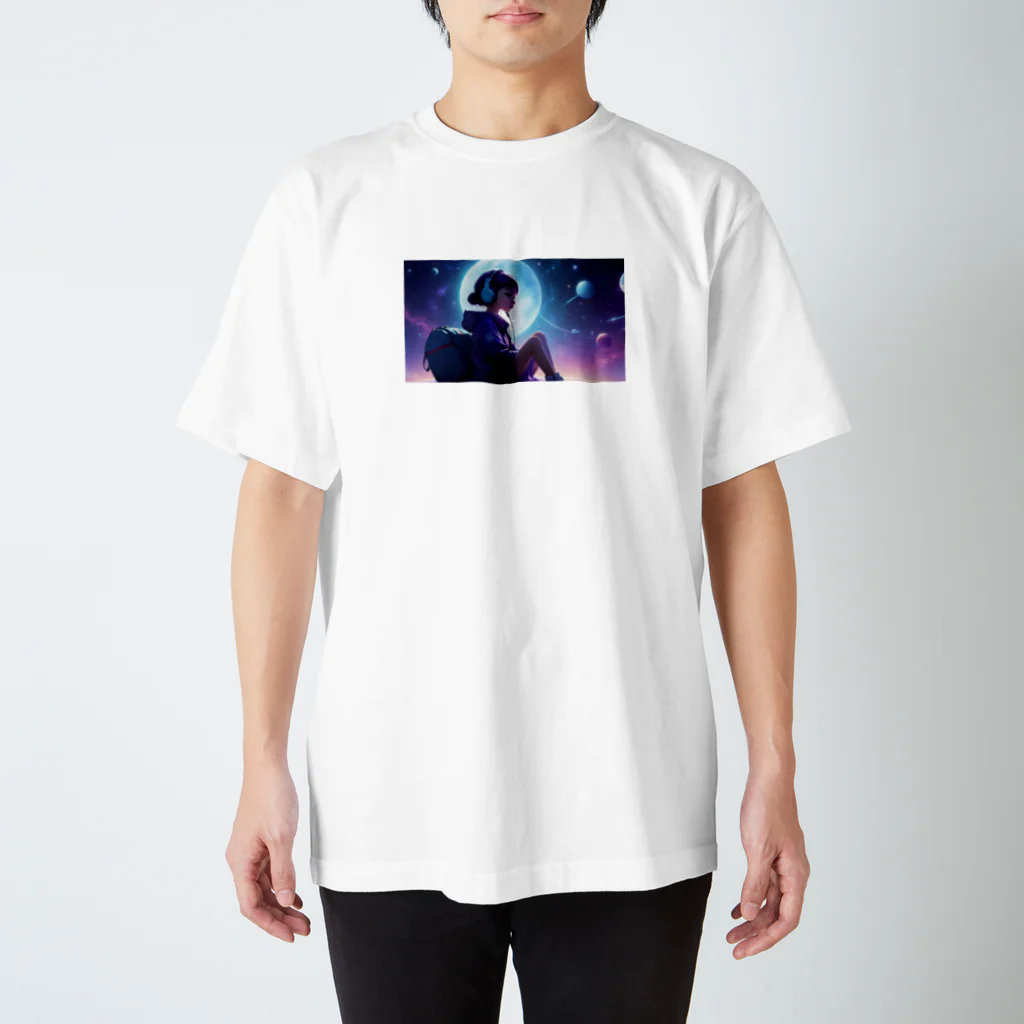 moesoraの音楽を聴く女性 スタンダードTシャツ