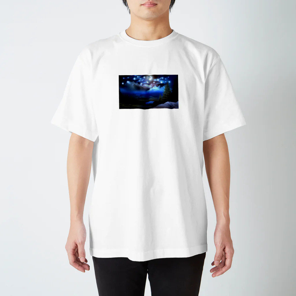 zakki-Rの山の夜景 Regular Fit T-Shirt