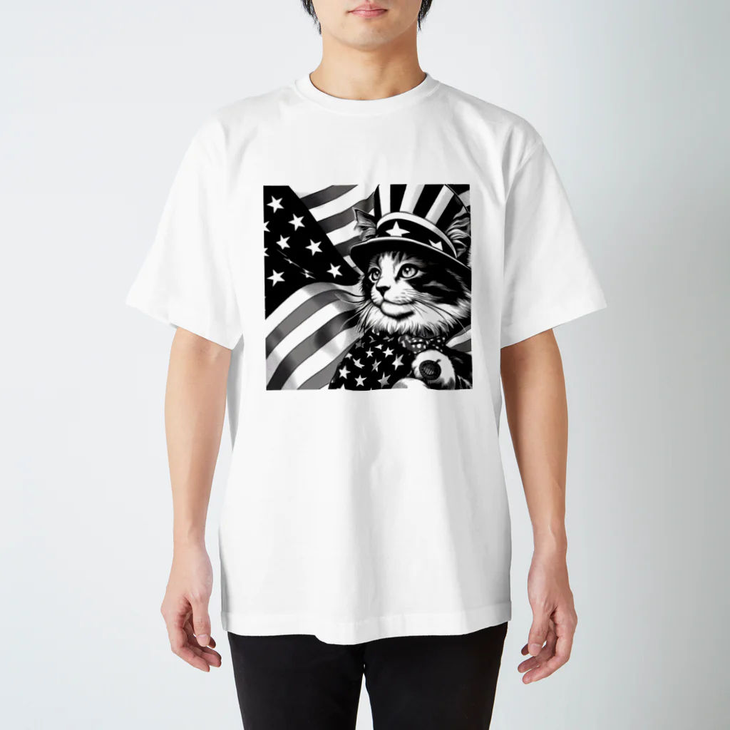 Chiro22のアメリカンな猫 スタンダードTシャツ