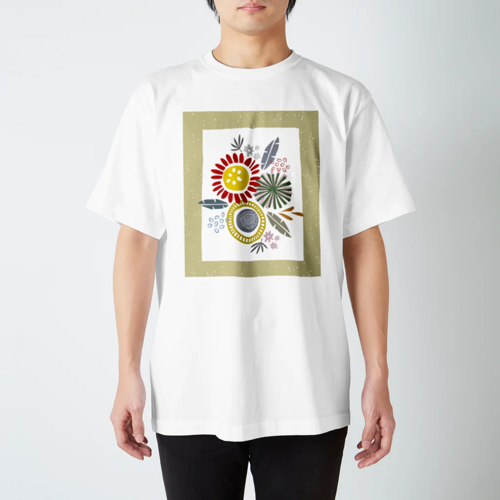 SugarWaterCat-art-graphicsの【 and unique. 】北欧 お花 個性的 ユニーク  スタンダードTシャツ