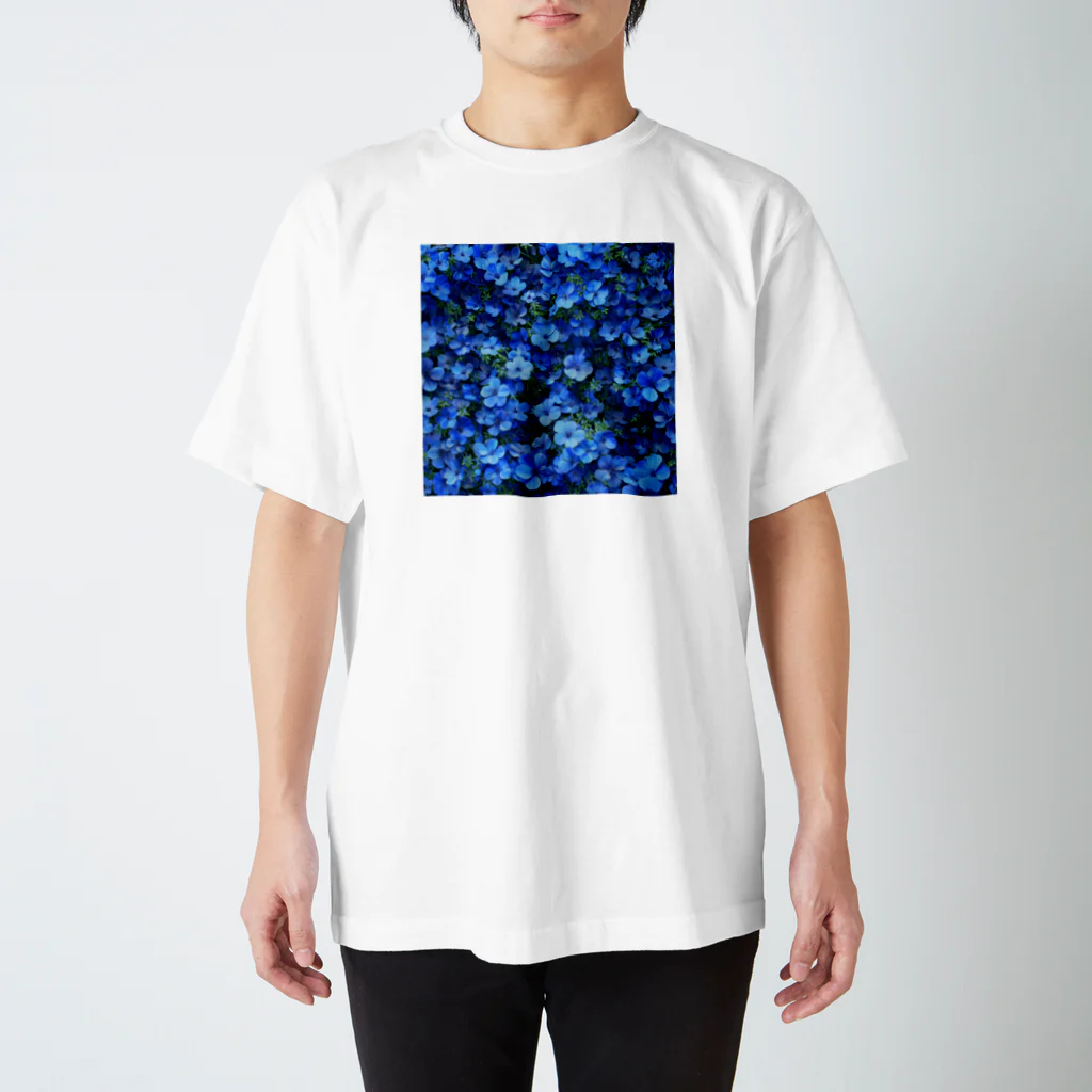 オンラインショップイエローリーフの鮮やかな青色の花　ネモフィラ スタンダードTシャツ