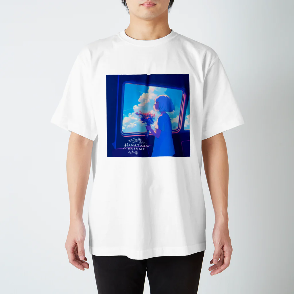 花束娘のA Girl and Flowers on the Journey Regular Fit T-Shirt