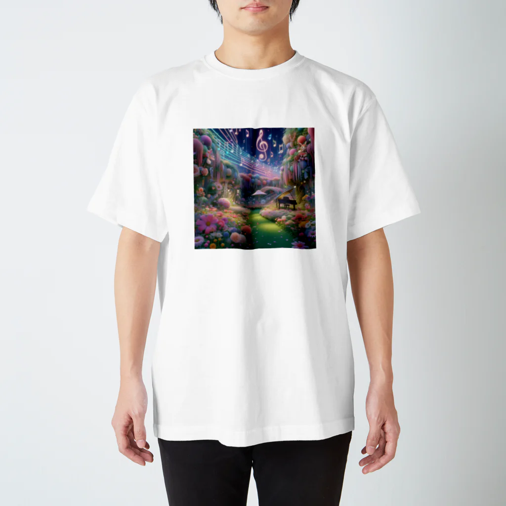 Creative Canvas-くリエイティブキャンバスのお花畑　音楽 スタンダードTシャツ