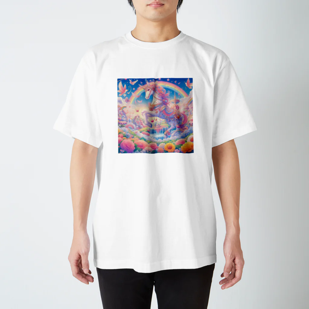 Creative Canvas-くリエイティブキャンバスのお花畑　魔法のような　ユニコーン スタンダードTシャツ