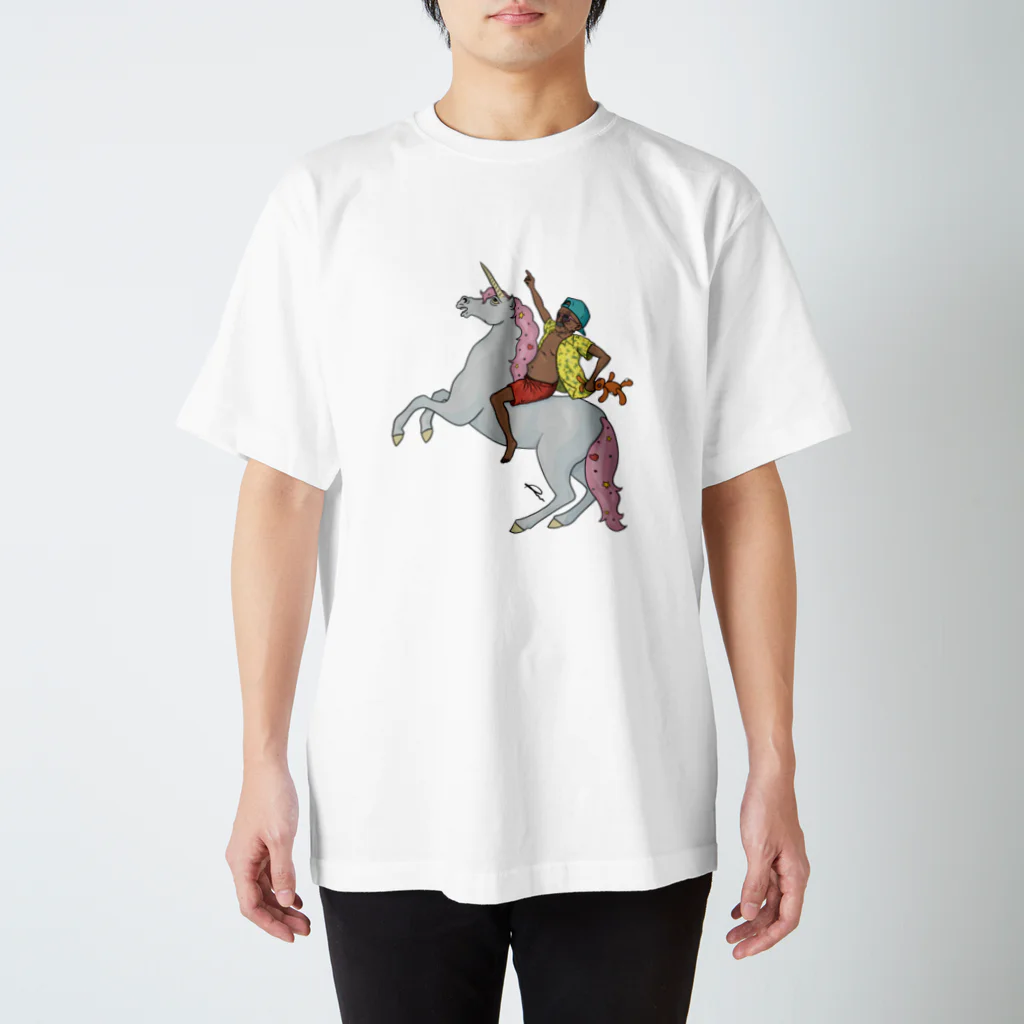 The GrandpaのThe Grandpa on a unicorn スタンダードTシャツ