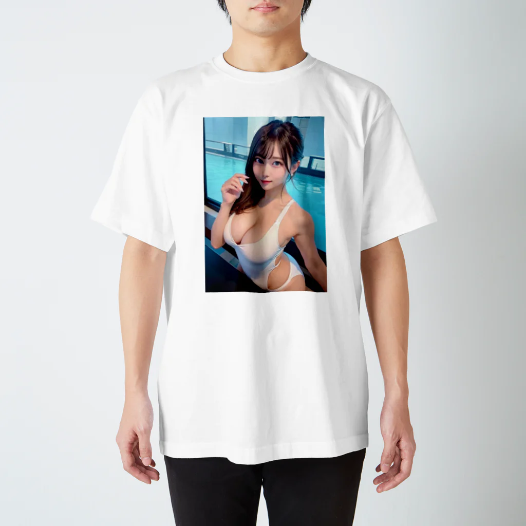 AI美女ワールドのホワイト スタンダードTシャツ