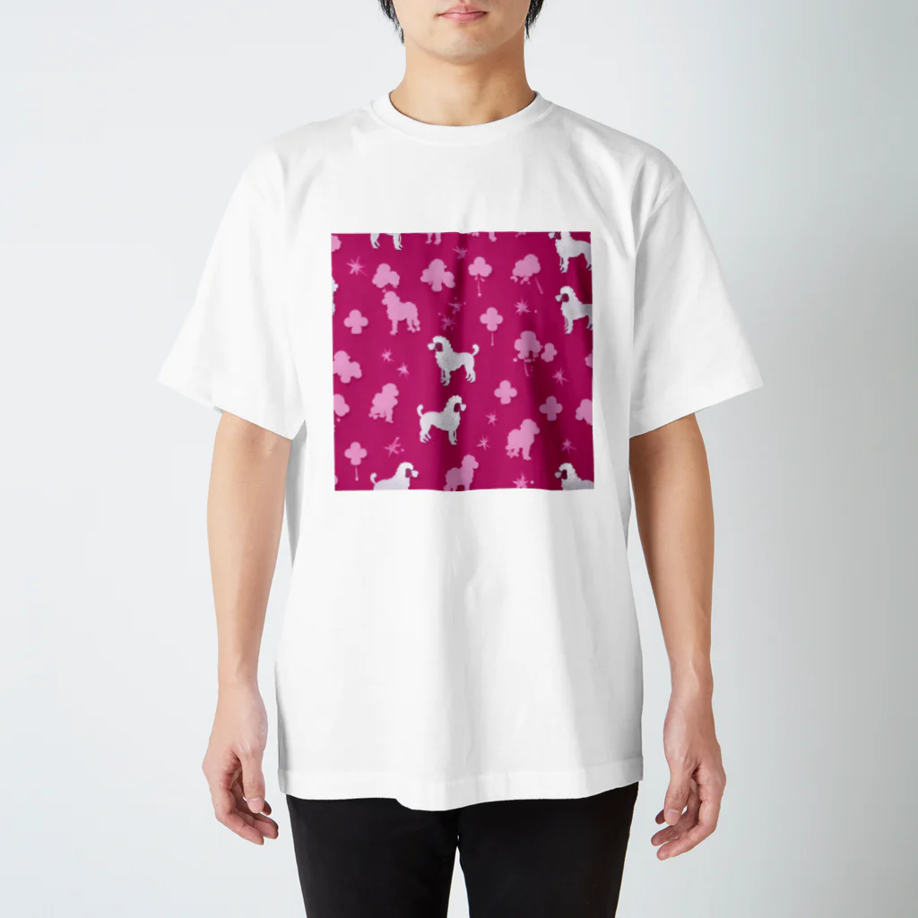 pink.pinkのpink.プードル総柄 Regular Fit T-Shirt