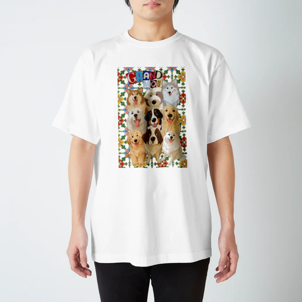 GRAND MOU《ぐらんむー》のNEW 2024  GRAND MOU《ぐらんむー》大型犬カフェ Regular Fit T-Shirt