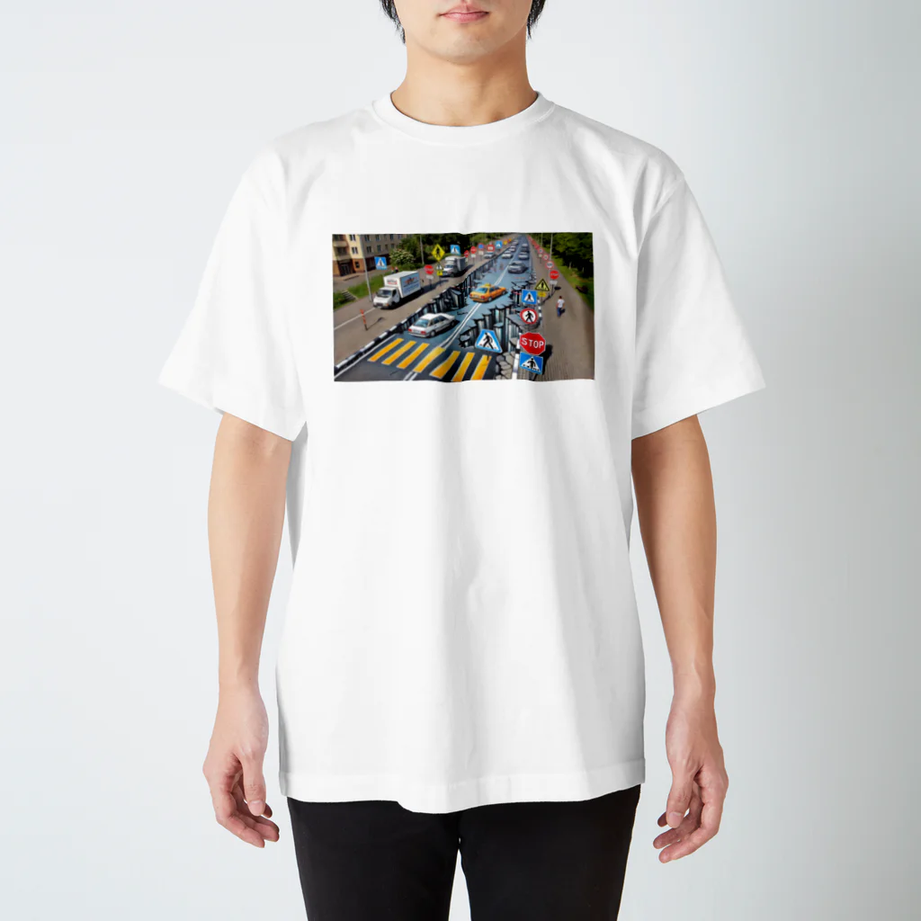 happiness_shopの事故のない未来へ Regular Fit T-Shirt