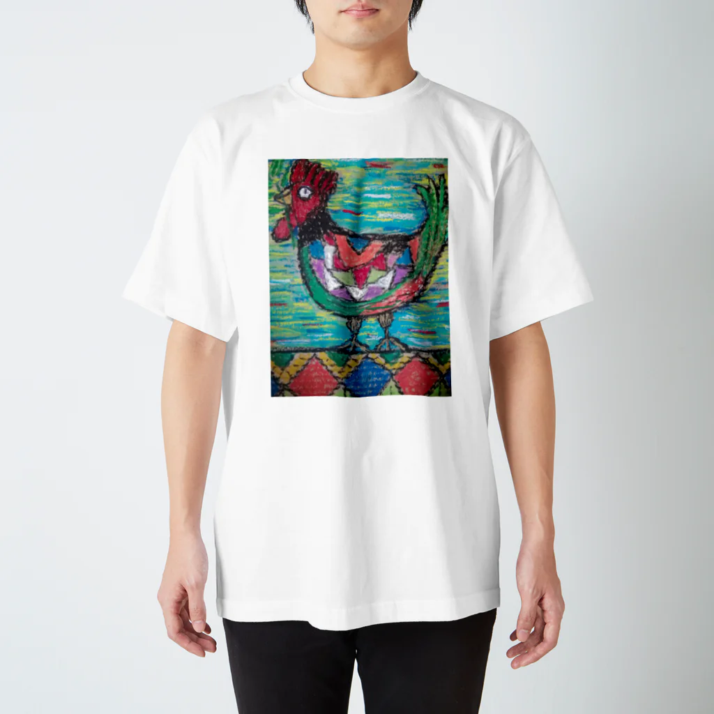 hirakoARTのカラフルなニワトリ Regular Fit T-Shirt