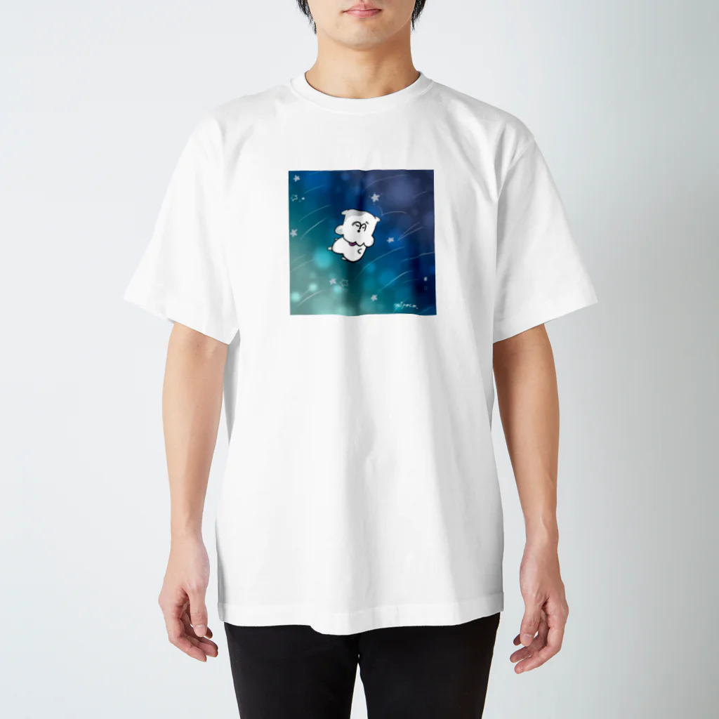 mipoco_chanの浮遊遊泳いぬ スタンダードTシャツ