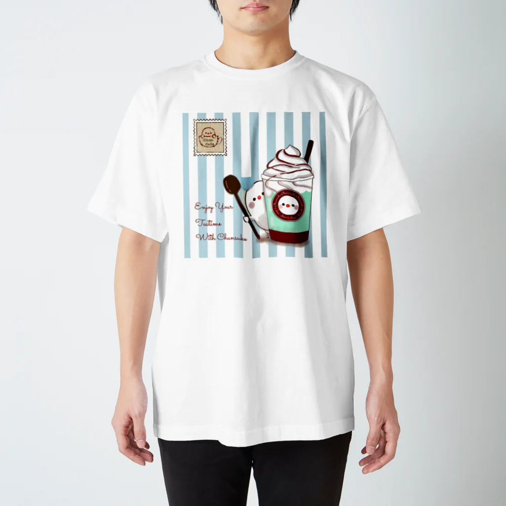 ちゅんすけ（ ●e● ）のちゅんカフェ(ミント） スタンダードTシャツ