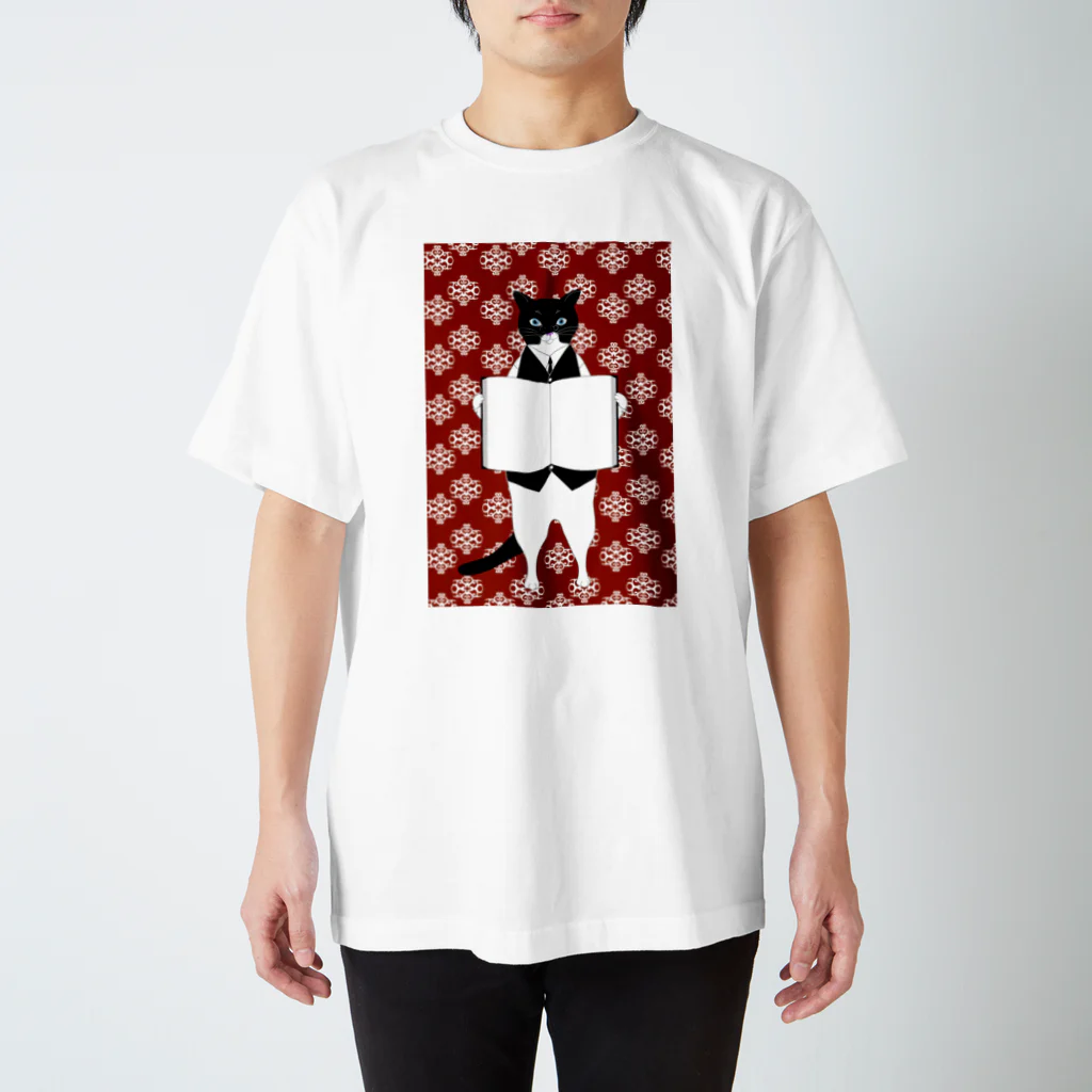 Amiの司書猫 白黒猫 スタンダードTシャツ