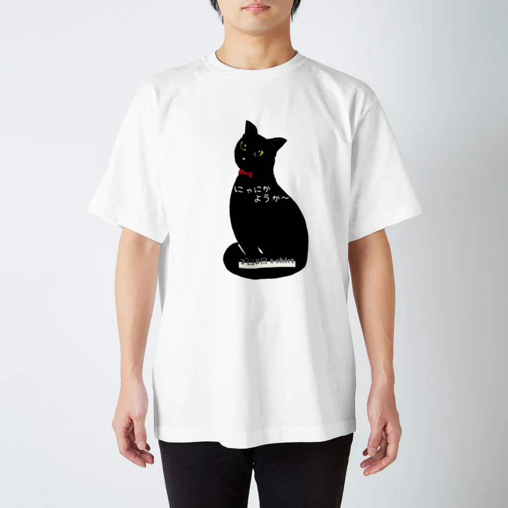 たくらだ猫の猫ハウスのにゃにかようか猫 スタンダードTシャツ