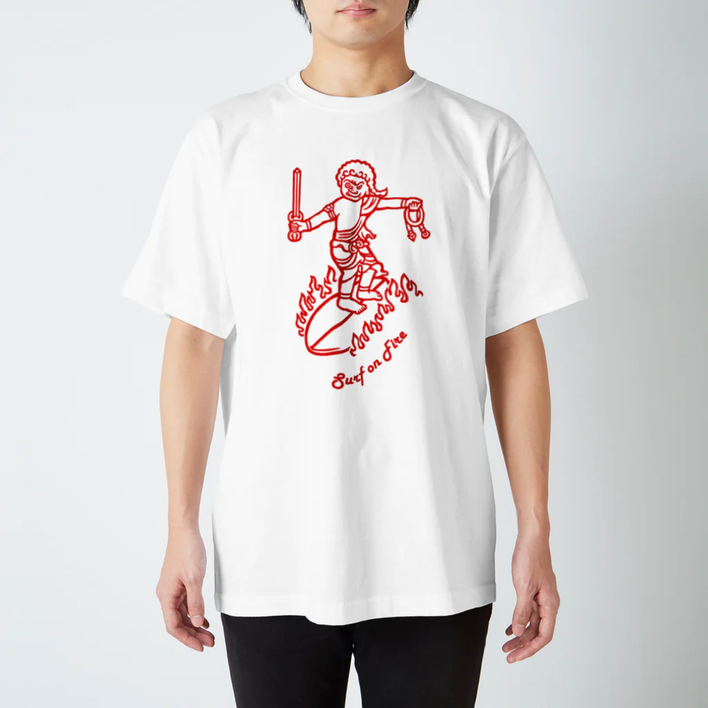 Bo tree teeのSurf(red) Regular Fit T-Shirt