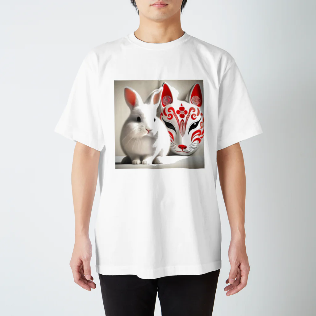 AtelierY2の狐面と兎 Regular Fit T-Shirt