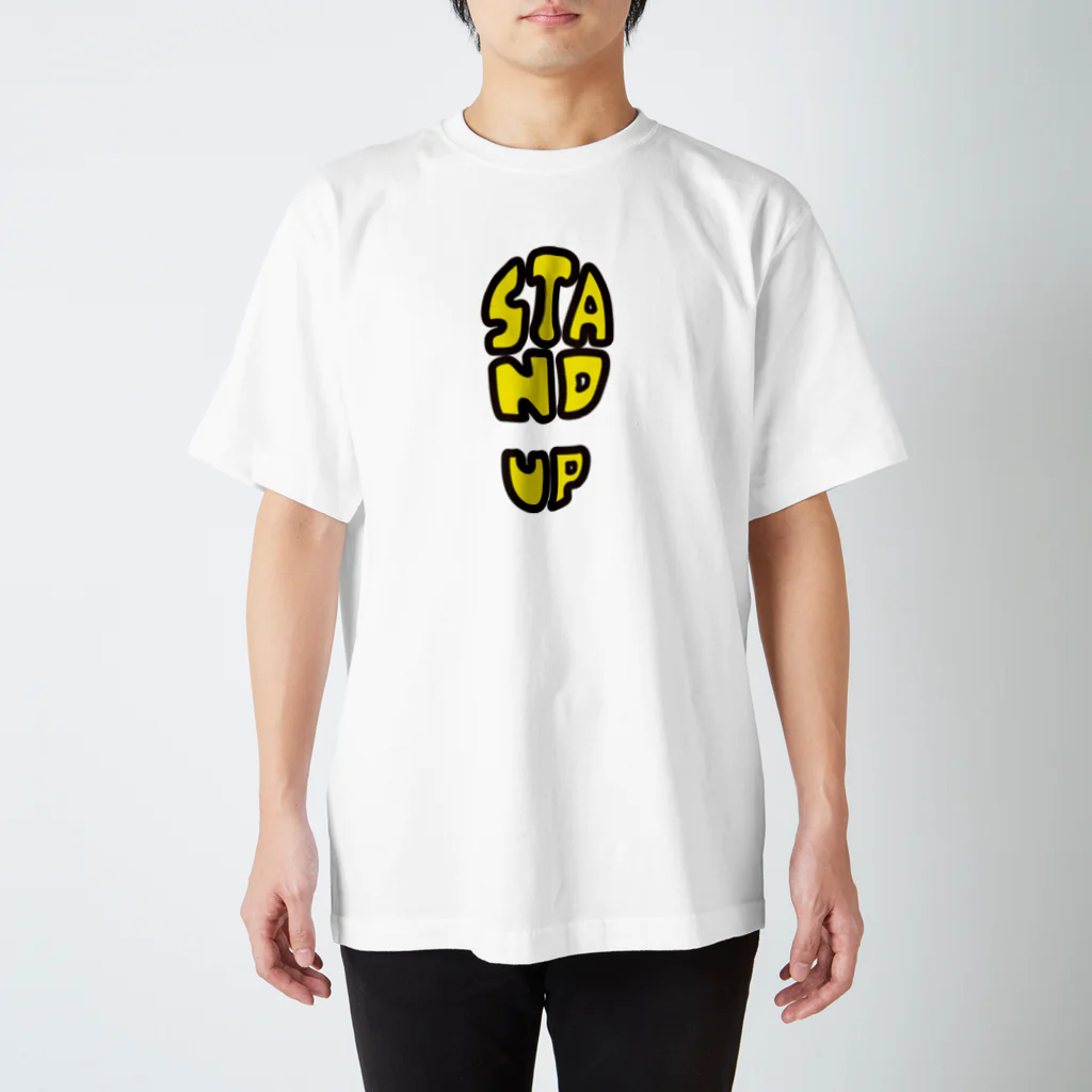 OTAGIRIのSTAND UP(イエロー) Regular Fit T-Shirt