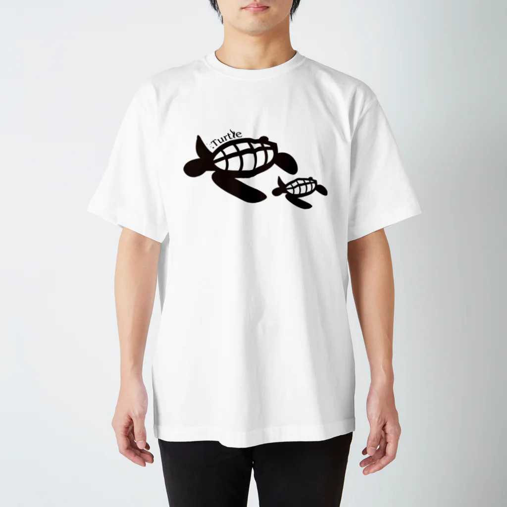 たかせ ゆづきのTurtle-Black スタンダードTシャツ