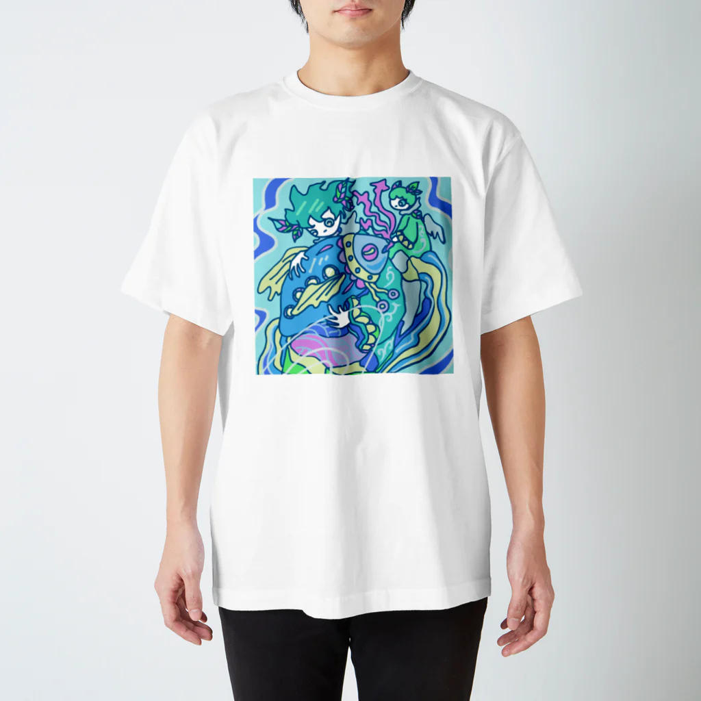 金澤シュウの魚ではない（ややパステル調） Regular Fit T-Shirt