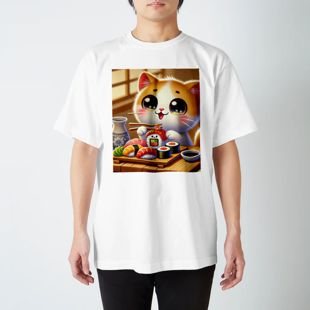 ぺろり庵のキラキラ寿司キャット Regular Fit T-Shirt