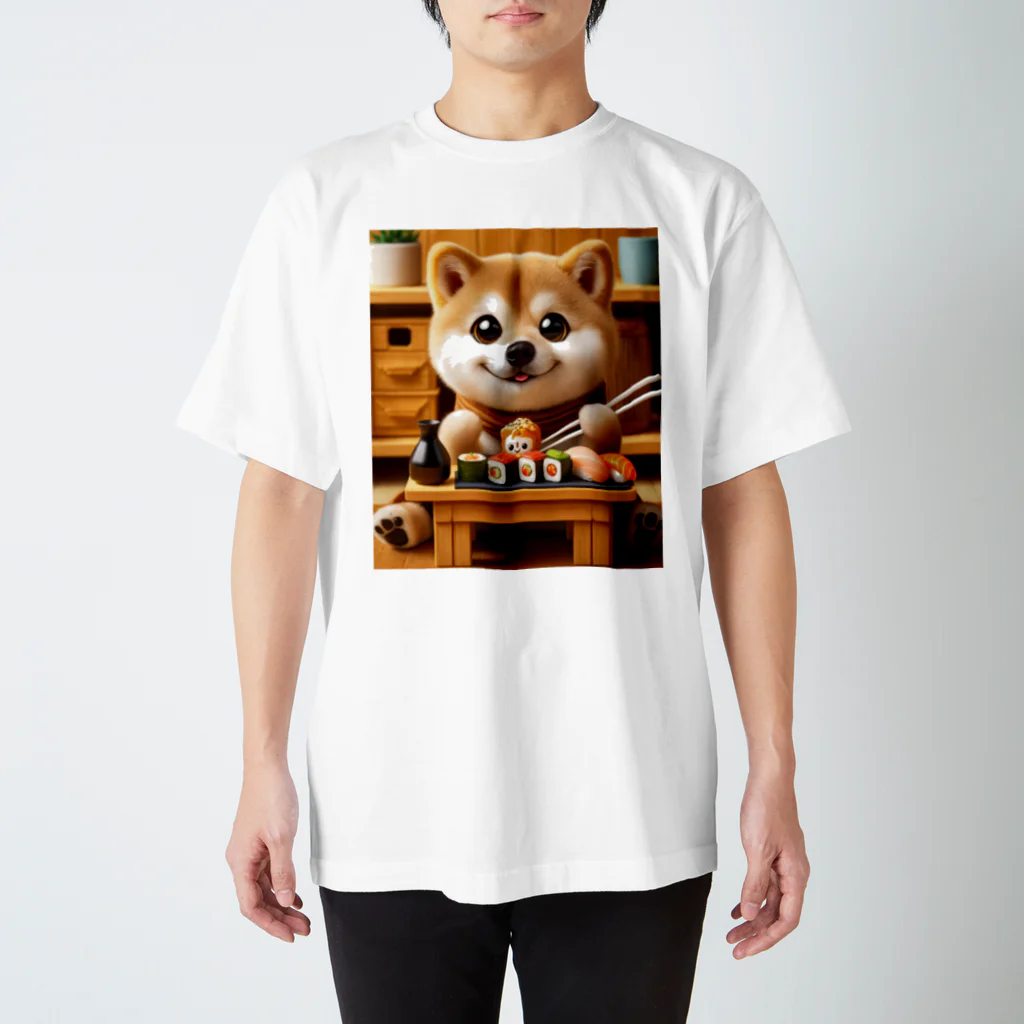 ぺろり庵のキラキラ寿司犬 Regular Fit T-Shirt