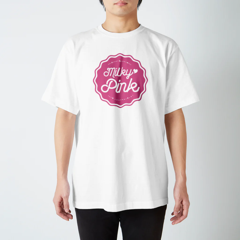 SHOP MEERKATのMilky Pink_rogo Regular Fit T-Shirt