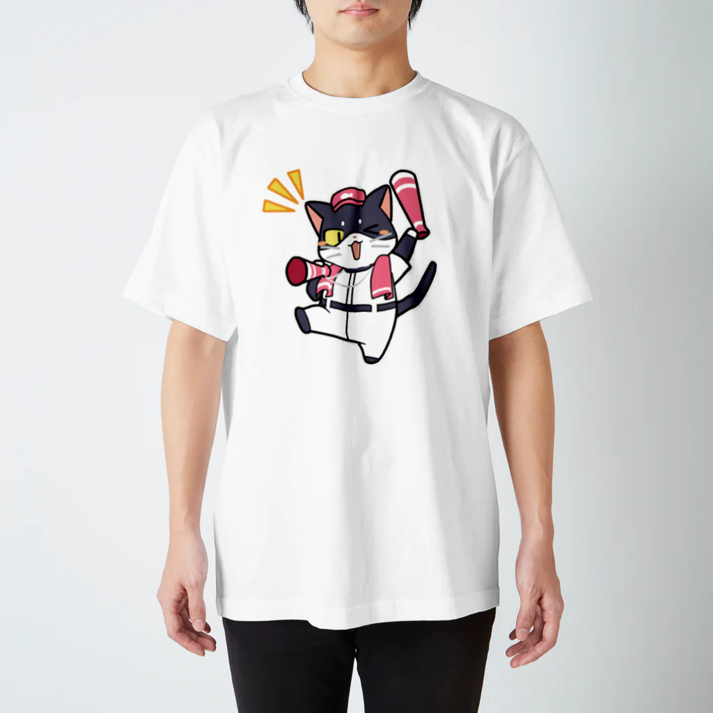 野球にゃんこの野球にゃんこ スタンダードTシャツ