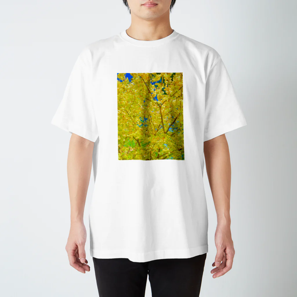 33GaMaのgreen-gold-flower Regular Fit T-Shirt