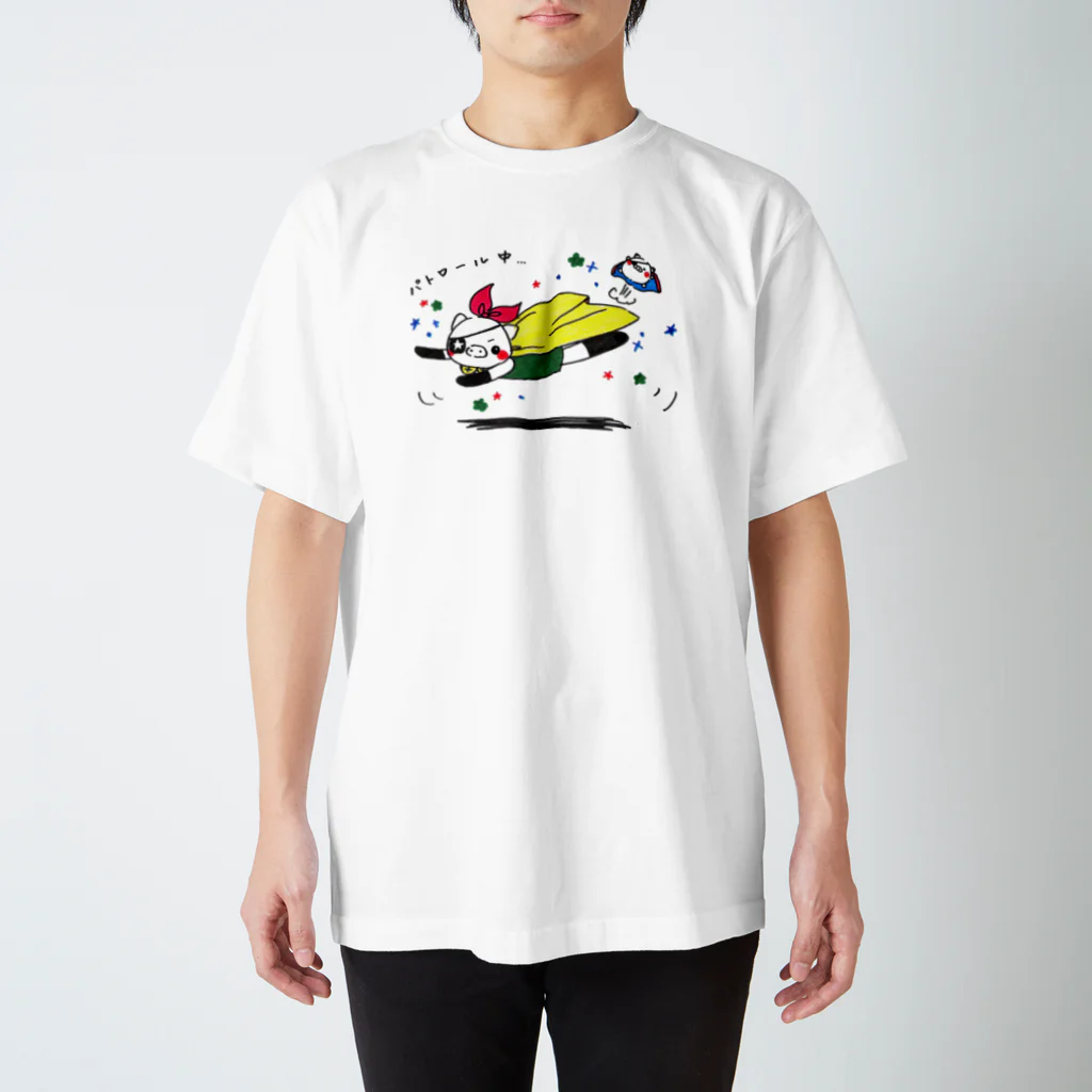 麻生塾 デザイン･クリエイティブ実験SHOPのパトロールぶーちゃん スタンダードTシャツ