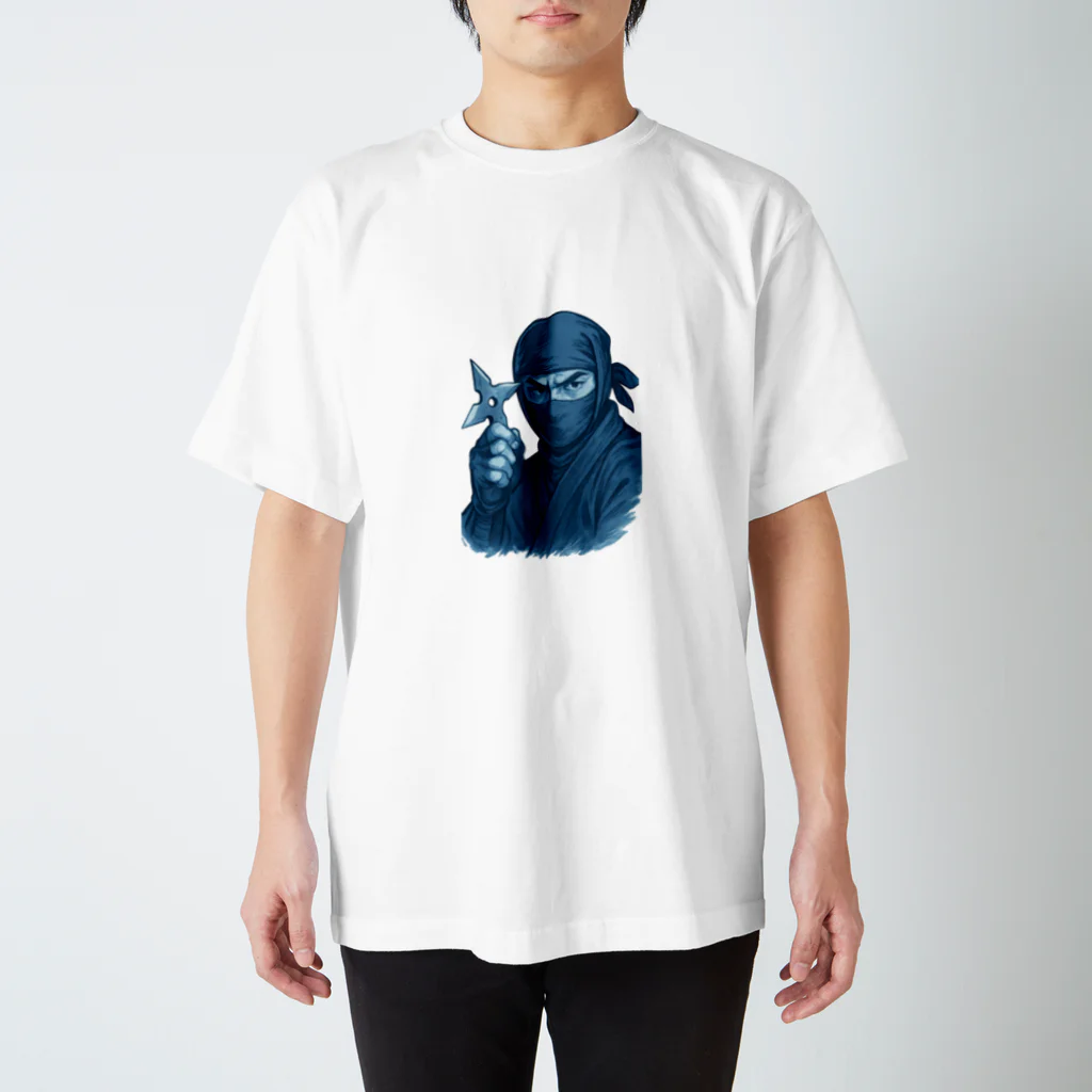 Dark Shadow  - 月影の蒼き影：孤高の忍 Regular Fit T-Shirt