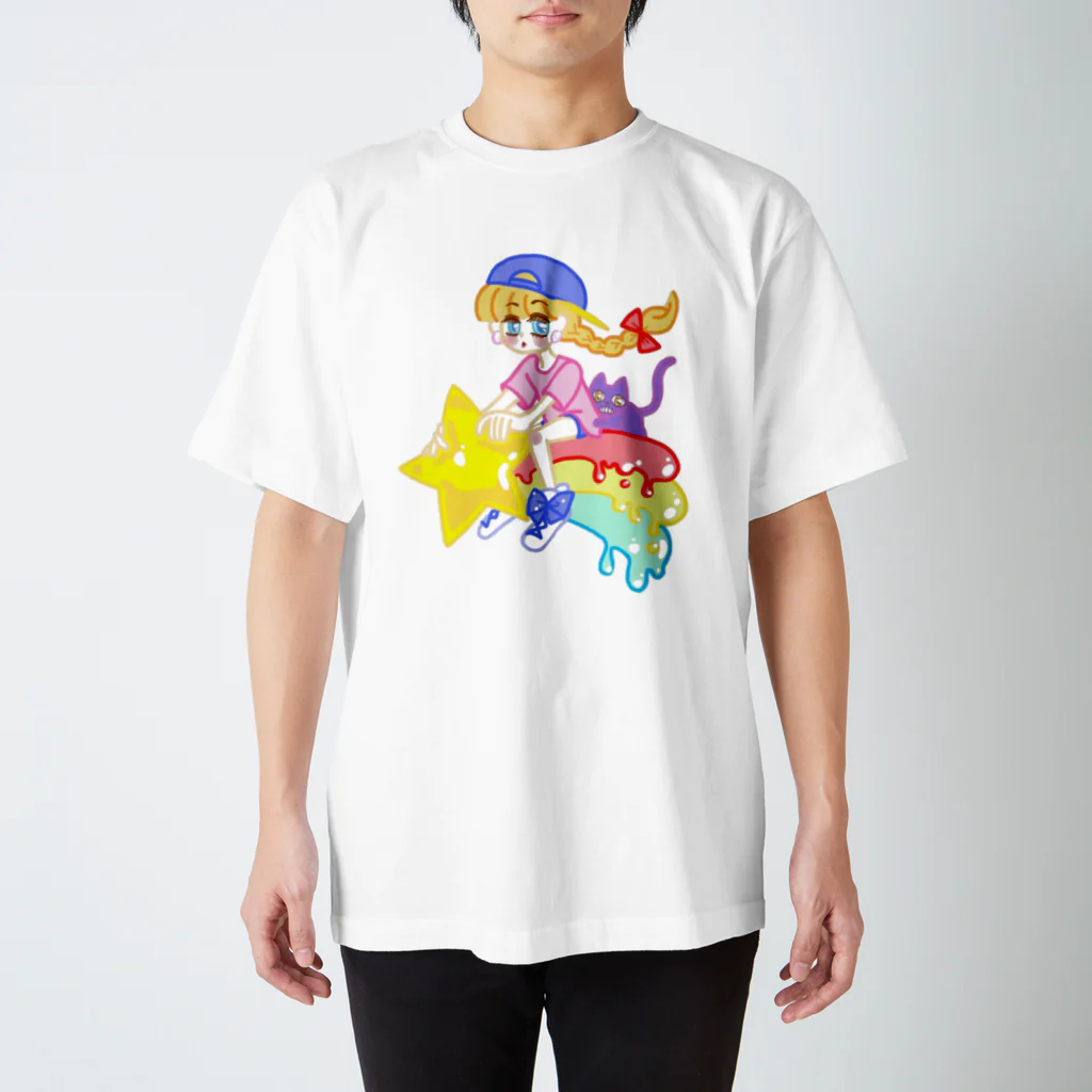 ナリさんの流れ星と少女 Regular Fit T-Shirt