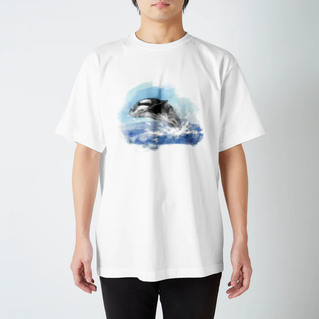 akane_art（茜音工房）のいきものイラスト（シャチ） Regular Fit T-Shirt