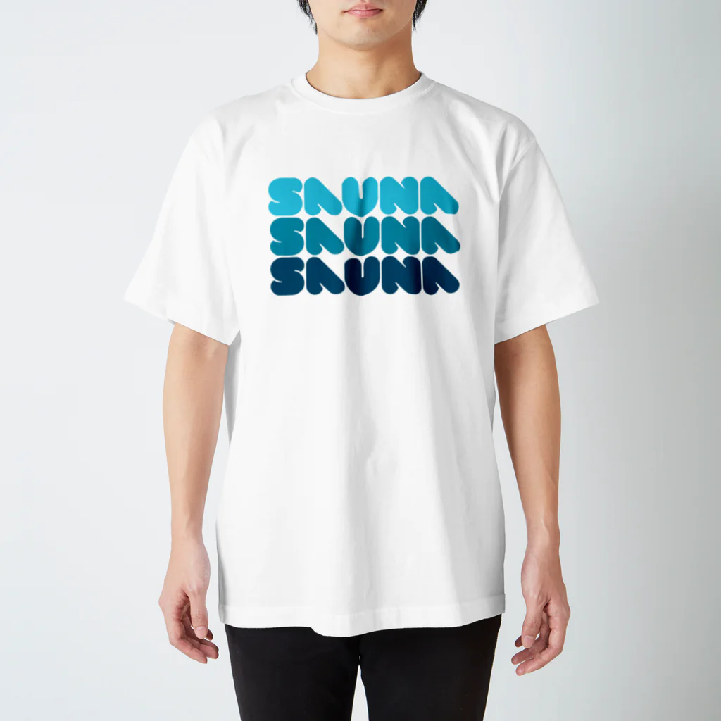 Saunagirl/サウナガールのSAUNA SAUNA SAUNA ブルー スタンダードTシャツ