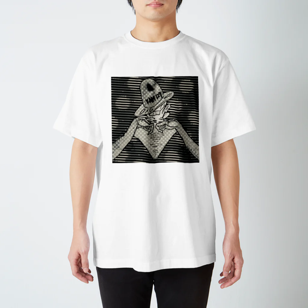 がんばらないちゃんのCosmic tyranno girl monotone Regular Fit T-Shirt