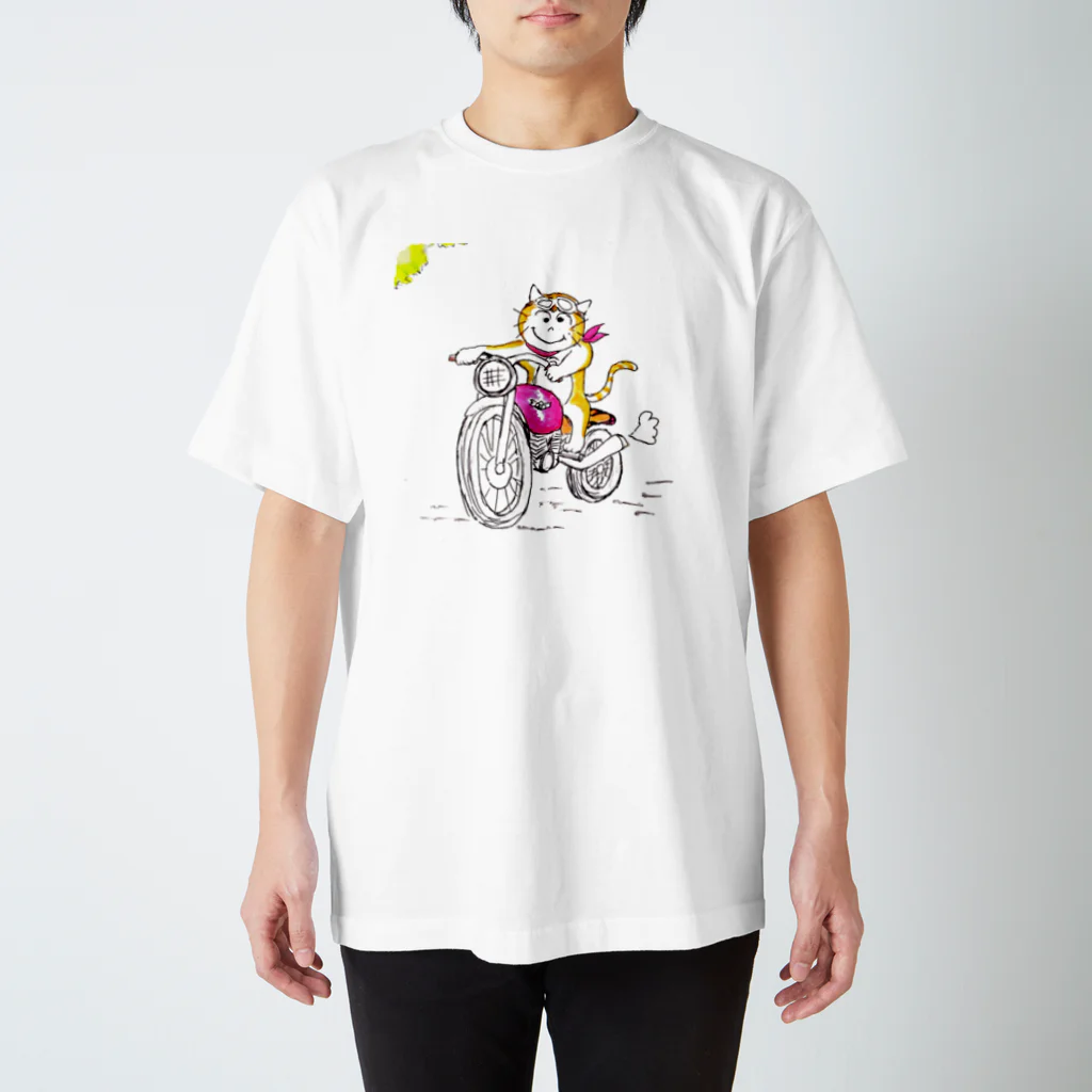 星子グリーン工房のほのぼの猫  ねこ と バイク Regular Fit T-Shirt