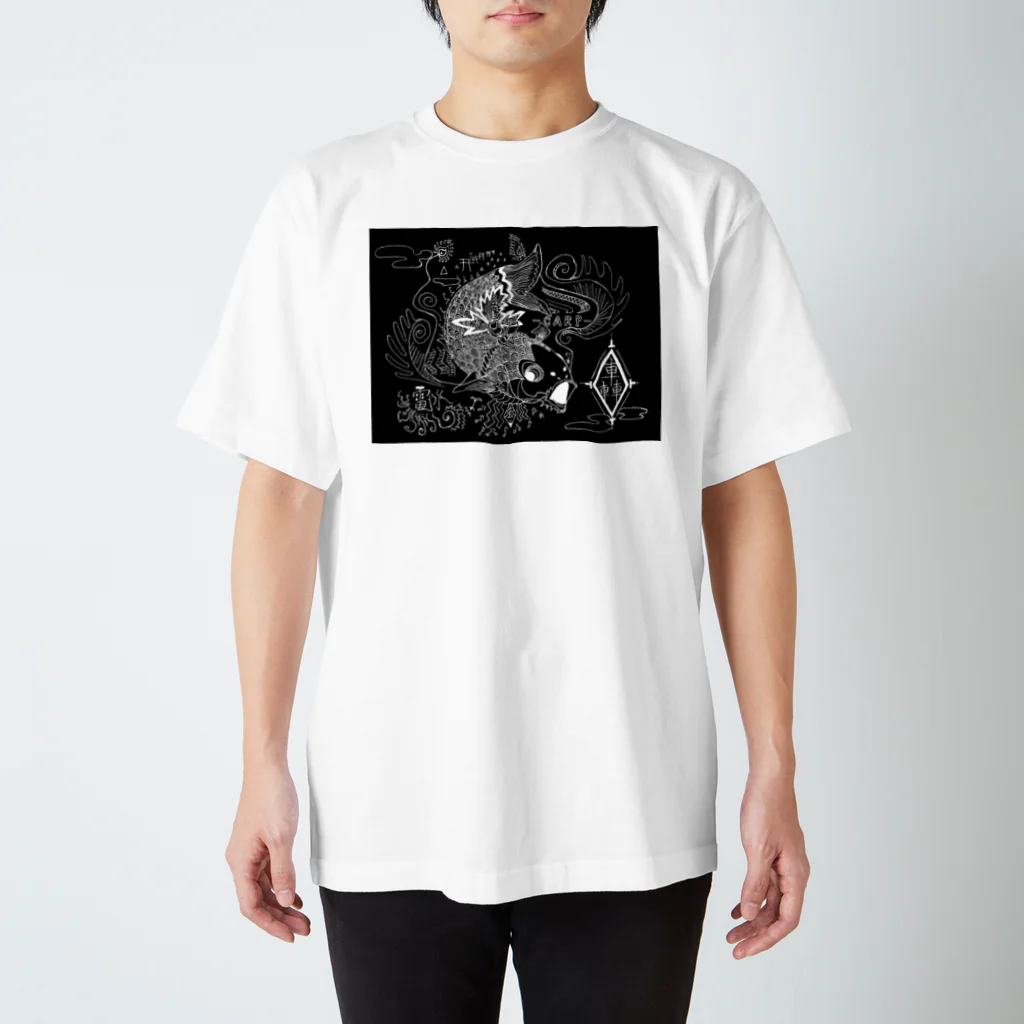 TAAAKの鯉 black スタンダードTシャツ