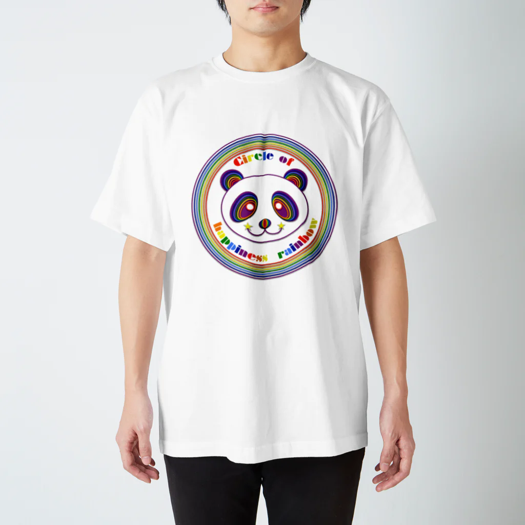 NK♥LOVEのCircle of happiness rainbow <panda> Regular Fit T-Shirt