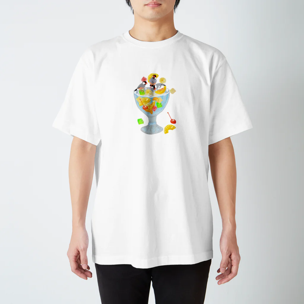 文鳥中心のみつ豆桜文鳥 Regular Fit T-Shirt