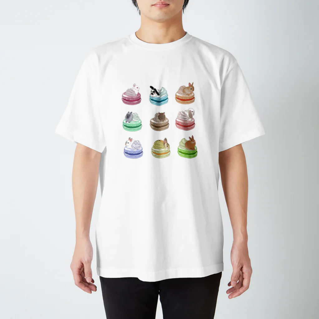 むぎのウサベビイマカロン スタンダードTシャツ