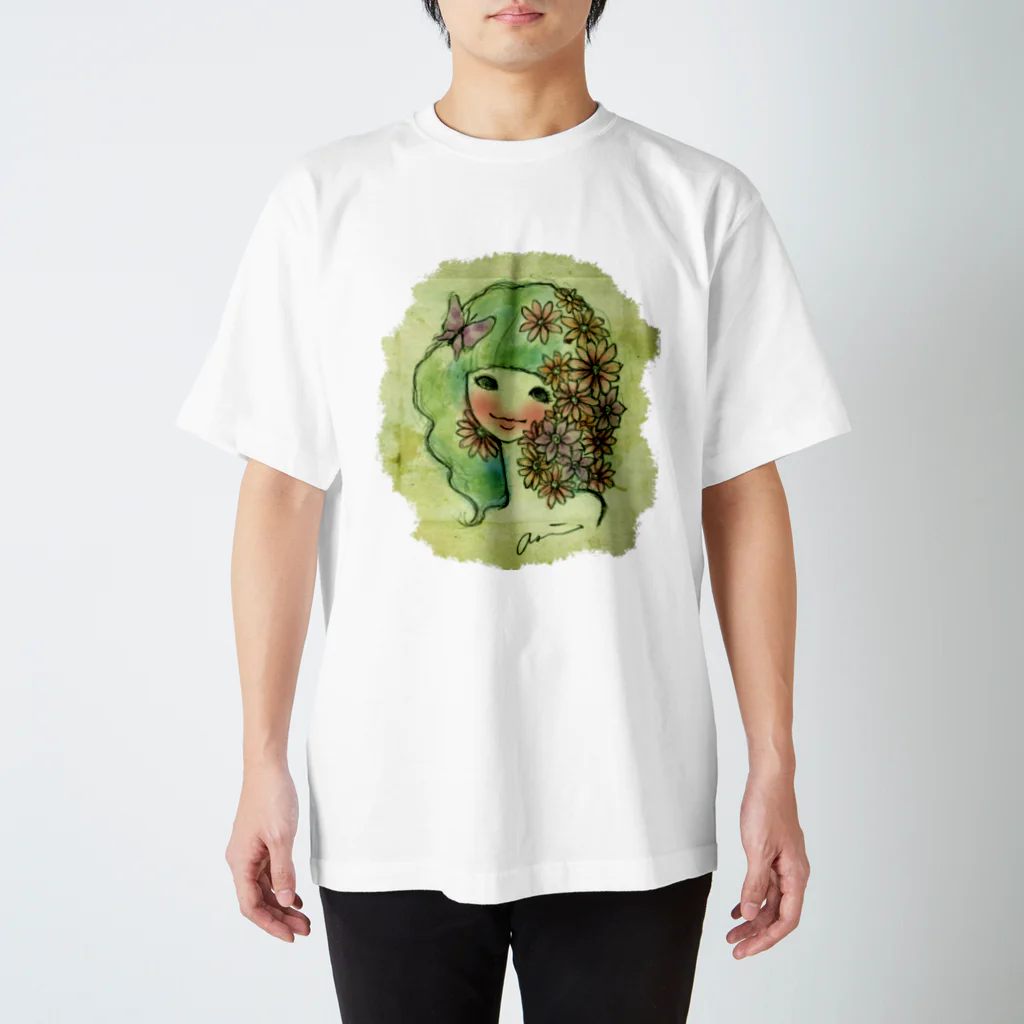 kaeruruの花と少女 Regular Fit T-Shirt