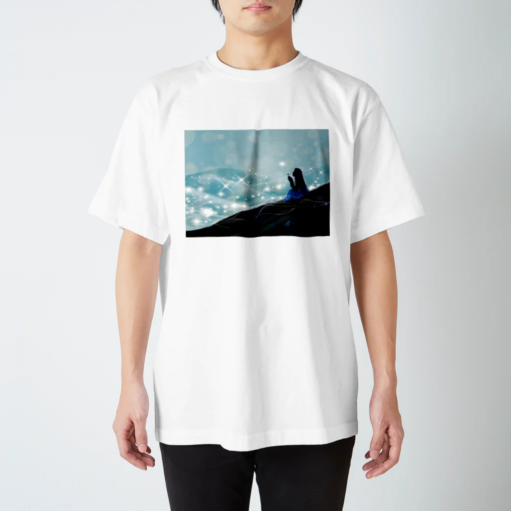 松や SUZURI店の星に願いを（イラスト版） Regular Fit T-Shirt