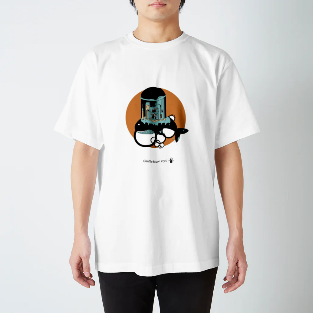 ZOOのGiraffe moon city シリーズ　（Orange） スタンダードTシャツ