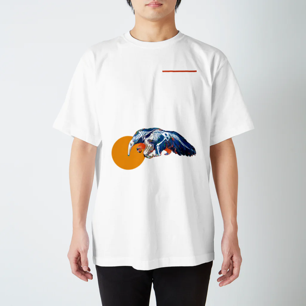 どうぶつのホネ、ときどきキョウリュウ。のオオアリクイのホネ スタンダードTシャツ