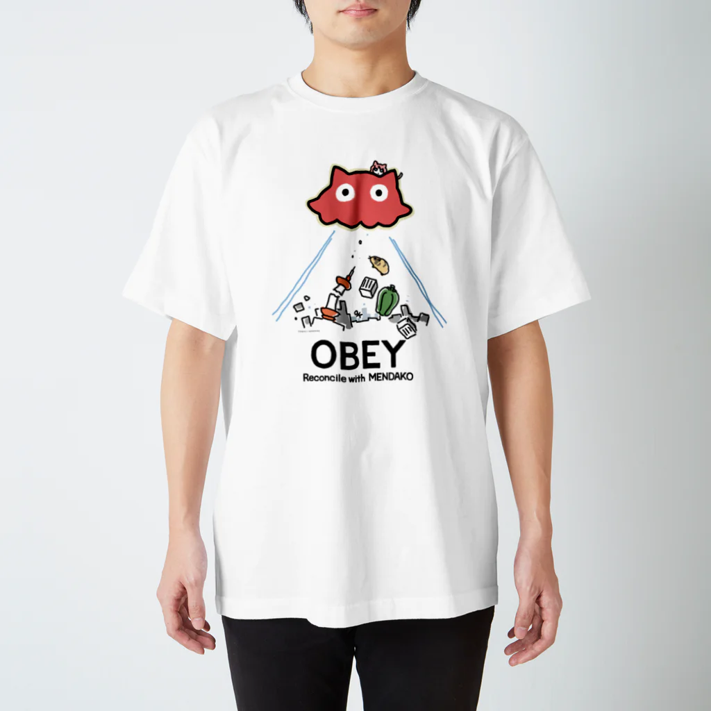 ねずみのすきまのめんだこちゃん OBEY (淡色用)  スタンダードTシャツ